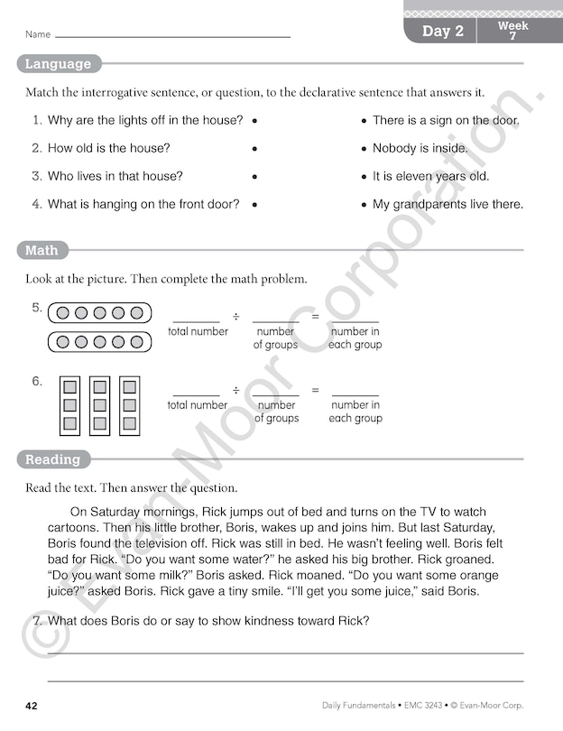 Sample content 4_Daily Fundamentals, Grade 3 Teacher Edition