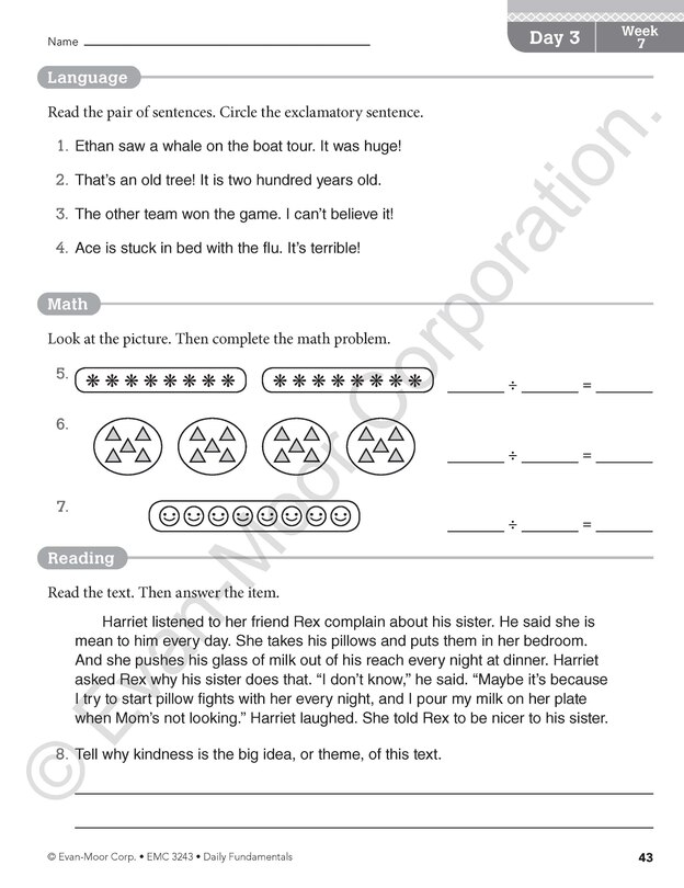 Sample content 5_Daily Fundamentals, Grade 3 Teacher Edition