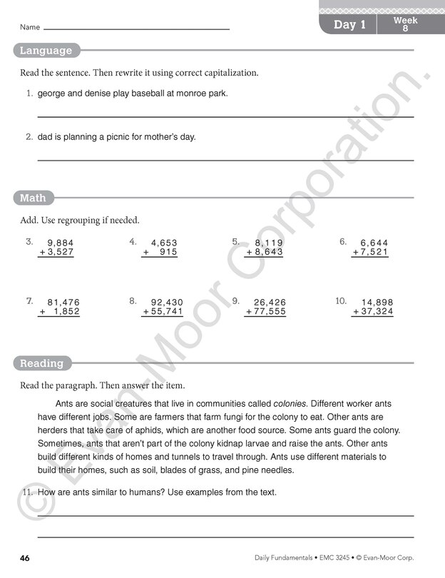 Sample content 3_Daily Fundamentals, Grade 5 Teacher Edition