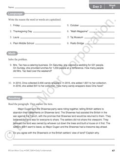 Sample content 4_Daily Fundamentals, Grade 5 Teacher Edition