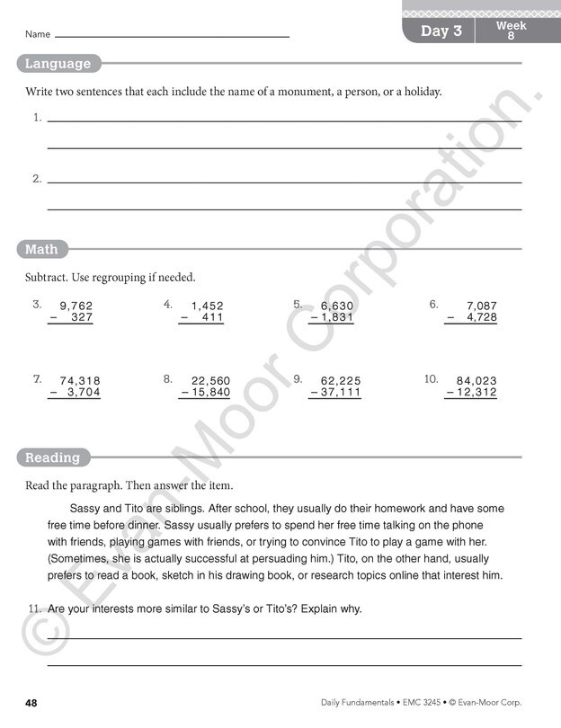 Sample content 5_Daily Fundamentals, Grade 5 Teacher Edition