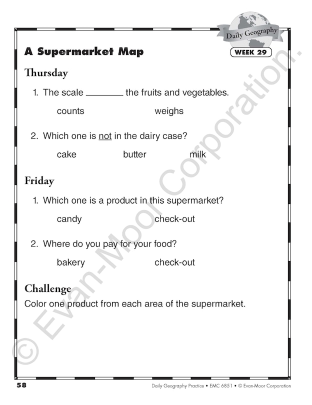 Aperçu du contenu 2_Daily Geography Practice, Grade 1 Student Edition Workbook