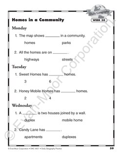 Aperçu du contenu 3_Daily Geography Practice, Grade 1 Student Edition Workbook