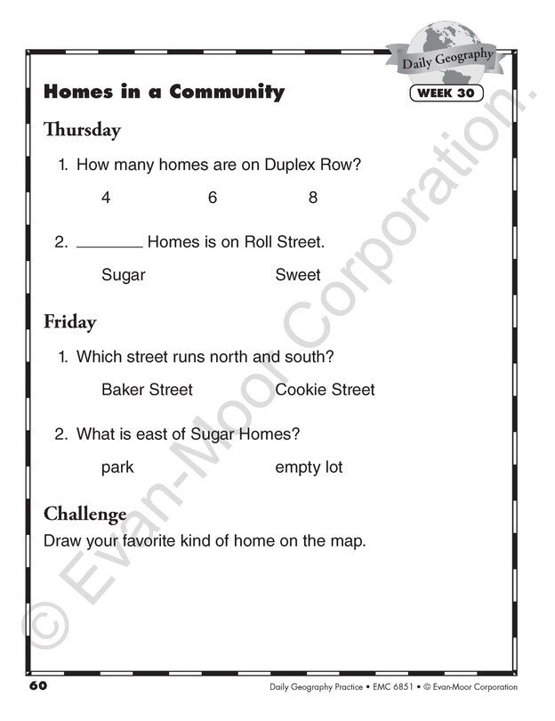Aperçu du contenu 4_Daily Geography Practice, Grade 1 Student Edition Workbook