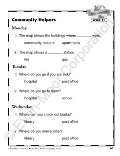 Aperçu du contenu 5_Daily Geography Practice, Grade 1 Student Edition Workbook