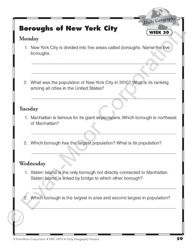 Sample content 3_Daily Geography Practice, Grade 5 Student Edition Workbook
