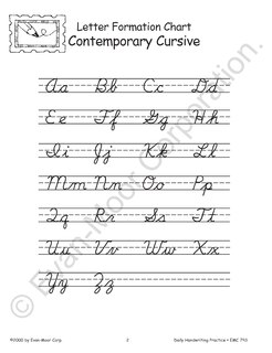 Aperçu du contenu 2_Daily Handwriting Practice: Contemporary Cursive, Kindergarten - Grade 6 Teacher Edition