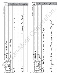 Aperçu du contenu 4_Daily Handwriting Practice: Contemporary Cursive, Kindergarten - Grade 6 Teacher Edition