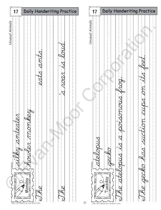 Aperçu du contenu 4_Daily Handwriting Practice: Contemporary Cursive, Kindergarten - Grade 6 Teacher Edition