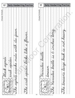 Aperçu du contenu 5_Daily Handwriting Practice: Contemporary Cursive, Kindergarten - Grade 6 Teacher Edition