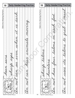 Sample content 4_Daily Handwriting Practice: Traditional Cursive, Kindergarten - Grade 6 Teacher Edition