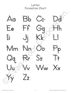 Aperçu du contenu 2_Daily Handwriting Practice: Traditional Manuscript, Kindergarten - Grade 6 Teacher Edition
