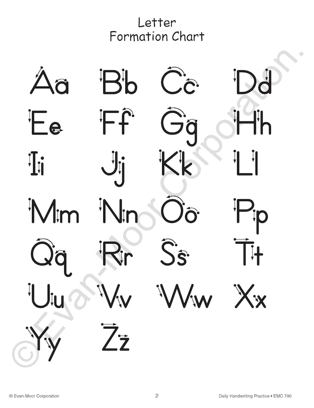 Aperçu du contenu 2_Daily Handwriting Practice: Traditional Manuscript, Kindergarten - Grade 6 Teacher Edition