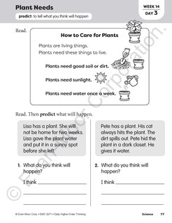 Sample content 2_Daily Higher-Order Thinking, Grade 1 Teacher Edition