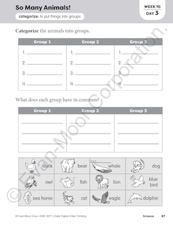 Sample content 3_Daily Higher-Order Thinking, Grade 1 Teacher Edition