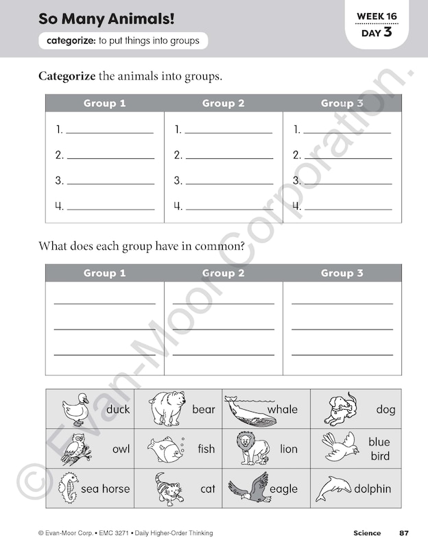 Sample content 3_Daily Higher-Order Thinking, Grade 1 Teacher Edition
