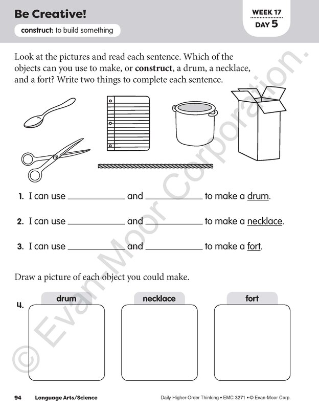 Sample content 5_Daily Higher-Order Thinking, Grade 1 Teacher Edition