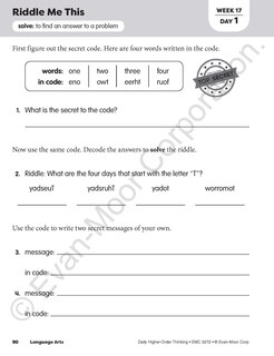 Sample content 4_Daily Higher-Order Thinking, Grade 2 Teacher Edition