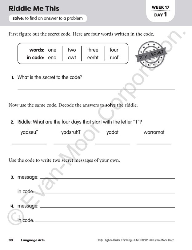 Sample content 4_Daily Higher-Order Thinking, Grade 2 Teacher Edition