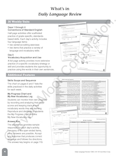 Aperçu du contenu_Daily Language Review, Grade 1 Teacher Edition