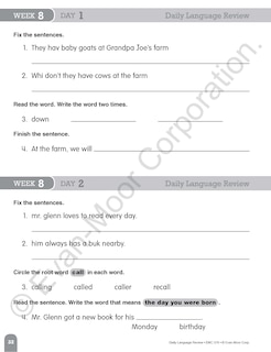 Aperçu du contenu 4_Daily Language Review, Grade 1 Teacher Edition