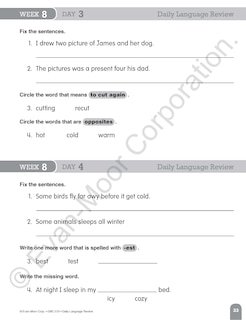 Aperçu du contenu 5_Daily Language Review, Grade 1 Teacher Edition