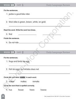 Sample content_Daily Language Review, Grade 1 Student Edition Workbook (5-pack)