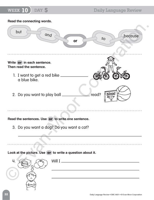 Sample content 3_Daily Language Review, Grade 1 Student Edition Workbook (5-pack)