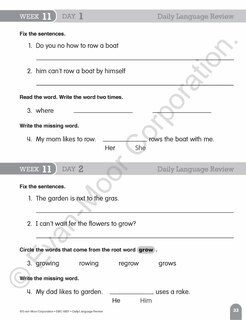 Sample content 4_Daily Language Review, Grade 1 Student Edition Workbook (5-pack)