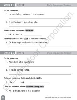 Sample content 5_Daily Language Review, Grade 1 Student Edition Workbook (5-pack)
