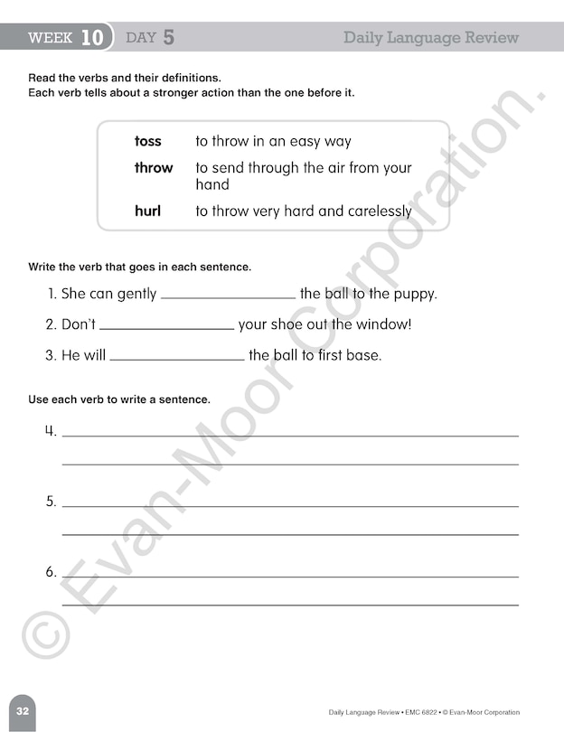 Aperçu du contenu 3_Daily Language Review, Grade 2 Student Edition Workbook