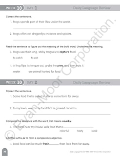 Aperçu du contenu_Daily Language Review, Grade 3 Student Edition Workbook