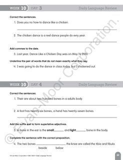 Aperçu du contenu 2_Daily Language Review, Grade 3 Student Edition Workbook