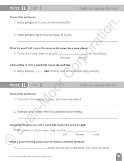 Aperçu du contenu 4_Daily Language Review, Grade 3 Student Edition Workbook