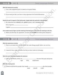 Sample content 4_Daily Language Review, Grade 4 Teacher Edition