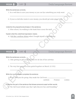 Sample content 5_Daily Language Review, Grade 4 Teacher Edition