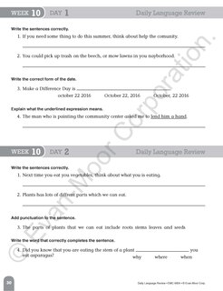 Aperçu du contenu_Daily Language Review, Grade 4 Student Edition Workbook