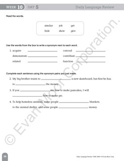 Aperçu du contenu 3_Daily Language Review, Grade 4 Student Edition Workbook