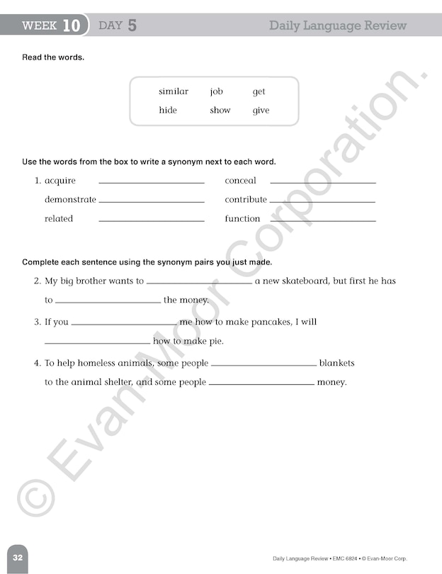 Aperçu du contenu 3_Daily Language Review, Grade 4 Student Edition Workbook