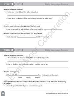 Aperçu du contenu 5_Daily Language Review, Grade 4 Student Edition Workbook