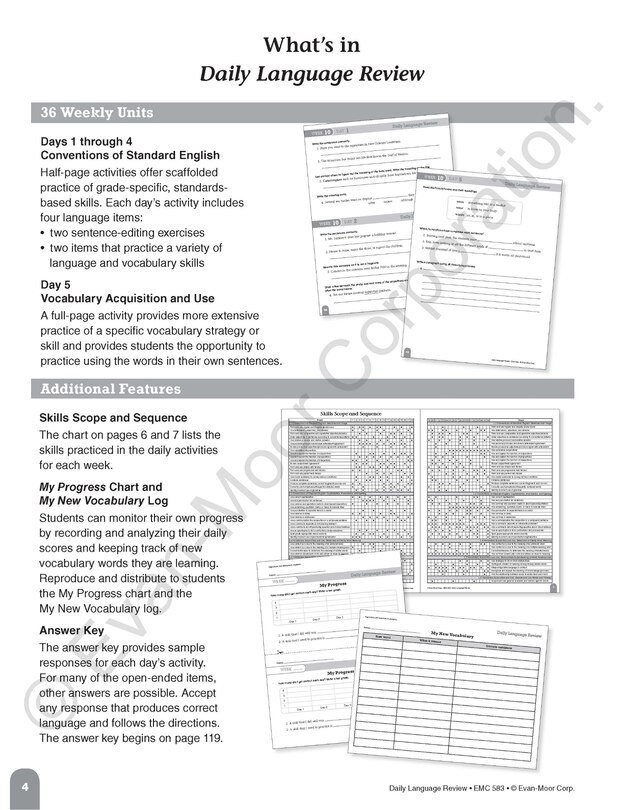 Sample content_Daily Language Review, Grade 5 Teacher Edition