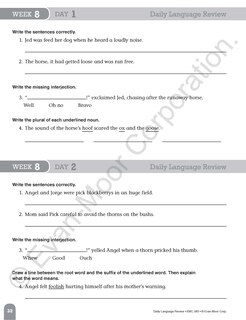 Sample content 4_Daily Language Review, Grade 5 Teacher Edition