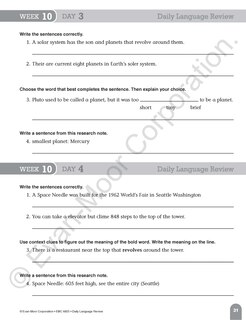 Aperçu du contenu 2_Daily Language Review, Grade 5 Student Edition Workbook