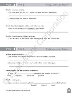 Aperçu du contenu 4_Daily Language Review, Grade 5 Student Edition Workbook
