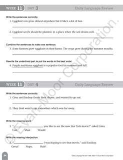 Aperçu du contenu 5_Daily Language Review, Grade 5 Student Edition Workbook