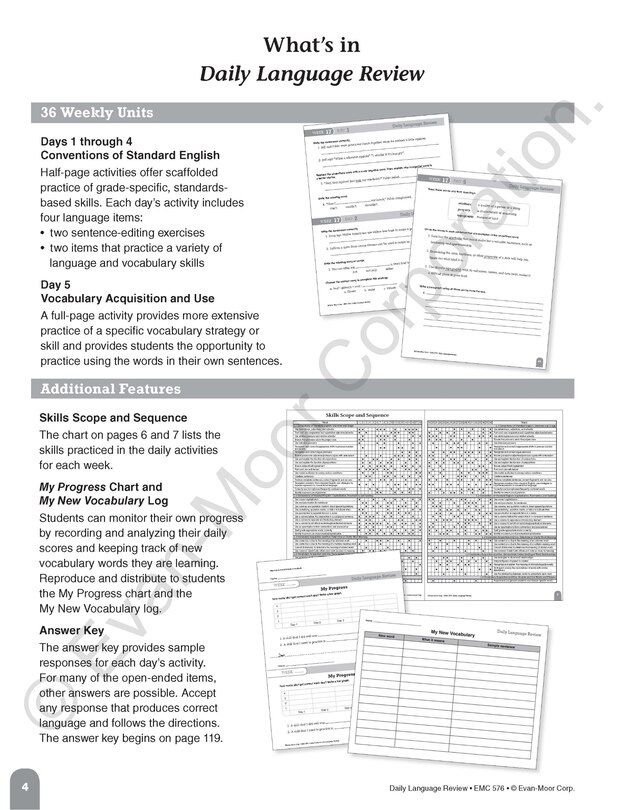 Sample content_Daily Language Review, Grade 6 Teacher Edition