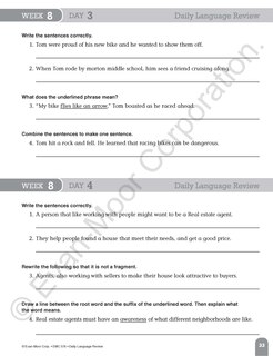 Sample content 4_Daily Language Review, Grade 6 Teacher Edition