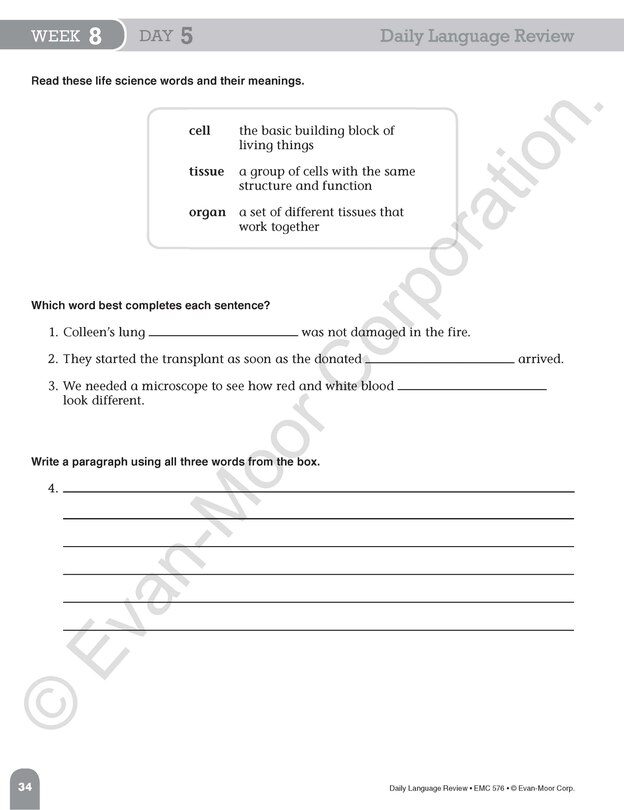 Sample content 5_Daily Language Review, Grade 6 Teacher Edition
