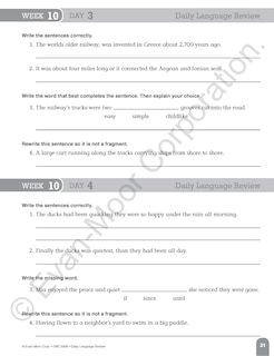Aperçu du contenu 2_Daily Language Review, Grade 6 Student Edition Workbook
