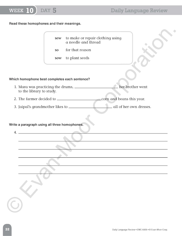 Aperçu du contenu 3_Daily Language Review, Grade 6 Student Edition Workbook